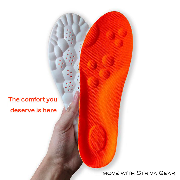 Sport shoe Massage Insoles 1/2/4 Pairs – High-Elastic Latex Shoe Pads with Shock Absorption, Breathable Comfort & Arch Support