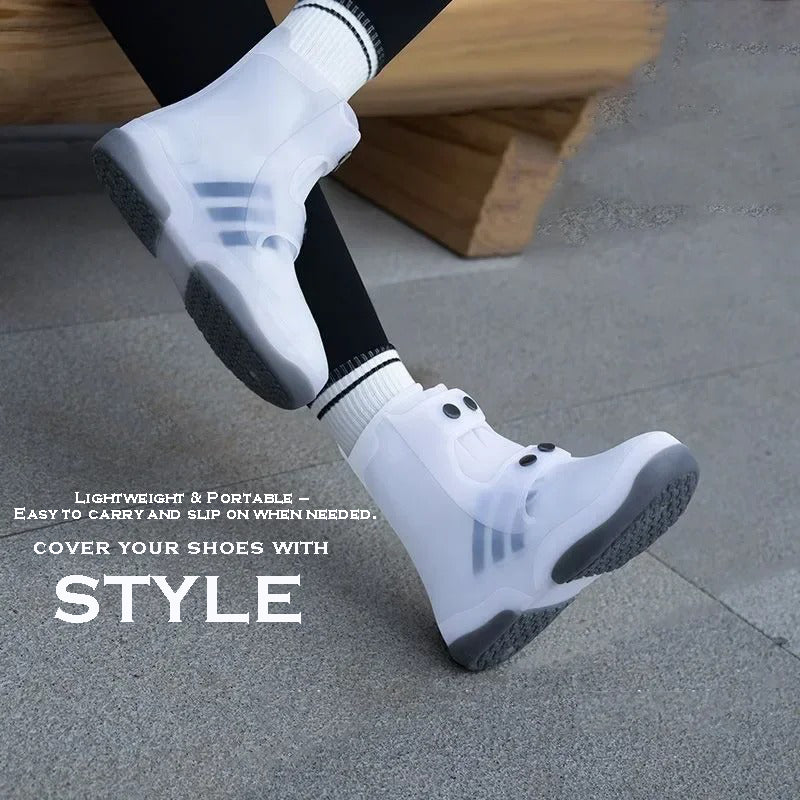 Waterproof Shoe Covers 2-in-1 – Durable, Washable & Anti-Skid Overshoes with Button Closure
