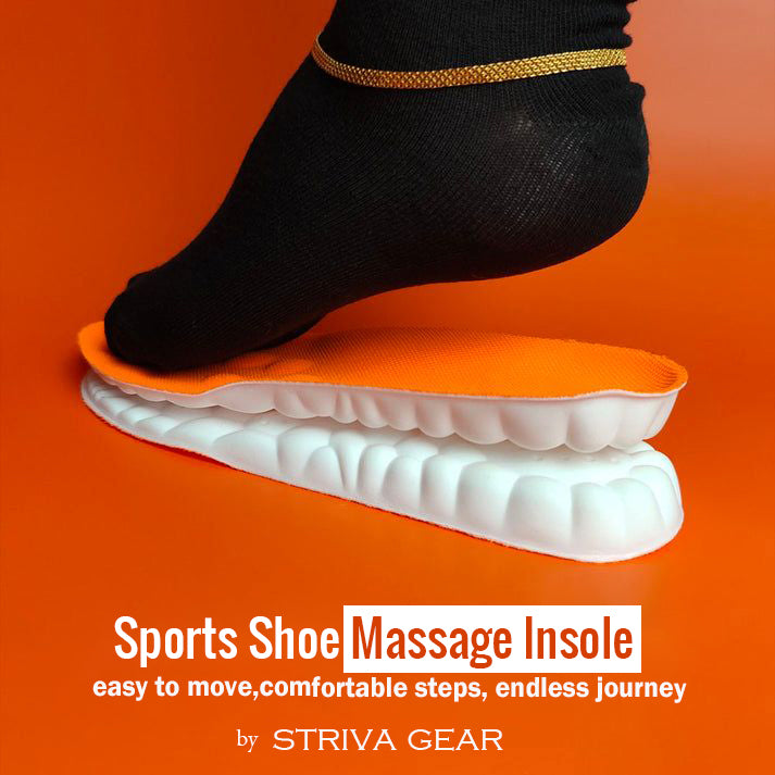 Sport shoe Massage Insoles 1/2/4 Pairs – High-Elastic Latex Shoe Pads with Shock Absorption, Breathable Comfort & Arch Support